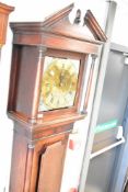 An 18th Century oak long cased clock having 30 hour movement , with brass Roman numeral dial , named