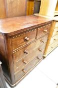 A Victorian mahogany chest of two short over three long drawers, dimensions approx. Height 107 width