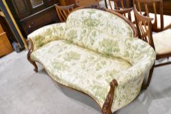 A 19th Century mahogany settee having knurl frame, width approx. 188cm
