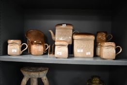 A vintage Carlton Ware ceramic Hovis Bread Breakfast part set, to include a toast-shaped teapot,
