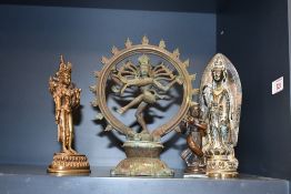 A 20th-century thought to be bronze Indian Nataraja statue, representing Shiva as the Lord of Dance;