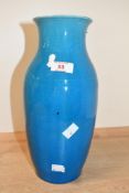 A mid to late 20th-century blue pottery vase, unmarked, 30cm in height, condition consistent with