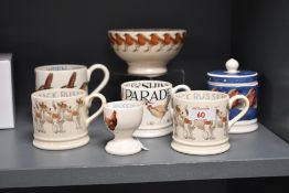 A selection of Emma Bridgewater pottery, to feature a 'Rise and Shine, Poultry on Parade' 1/4 pint