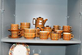 A quantity of mid century Hornsea pottery 'Bronte' kitchenware, to feature two teapots, cups and
