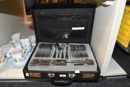 A canteen of Solingen silver plated Old English bead pattern cutlery, housed in a lockable