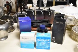 A group of seven Mont Blanc 60ml writing ink bottles, comprising toffee brown (opened and used
