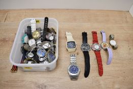 An assortment of wristwatches, including Seiko, Lorus, Accurist and Sekonda