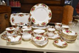 A quantity of 20th-century Royal Albert 'Old Country Rose' bone china tea and dinner service,