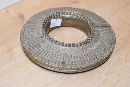 A fine 20th-century African cast white metal anklet/ bracelet, featuring intricate studded detailing