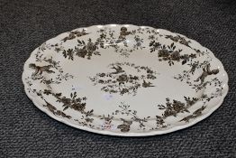 A large Victorian Powell, Bishop and Stonier 'oriental ivory' pattern serving platter, featuring a