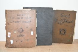 A School Hand Atlas by J.G Bartholomew F.R.G.S, T Nelson & Sons, London, (binding damage,