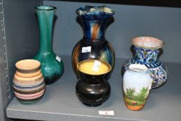 A quantity of 20th-century ceramics, to feature a Belgian Pottery vase of bulbous form having a