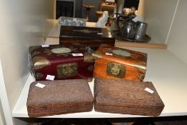 A selection of late Victorian and vintage jewellery boxes, to include a Victorian coromandel wood