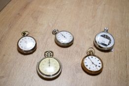 A small selection of late 19th to 20th-century pocket watches and stopwatches, to feature a presumed