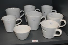 A selection of 20th-century Keith Brymer Jones 'Word' porcelain ware, featuring 'Love', 'Big Drink',