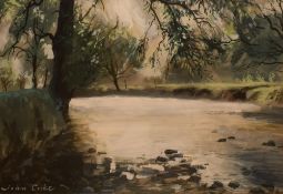 *Local Interest* John Cooke (British 1929-2018) Watercolour, depicting a sunlit river, signed