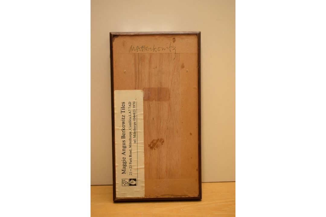 *Local Interest* Maggie Angus Berkowitz (British 1927-2019) Glazed ceramic tile, a still life vase - Image 4 of 4