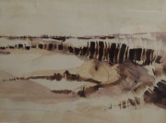 *Local Interest* Tiana Marie (British Contemporary) Inkwash, an abstract landscape study, signed and