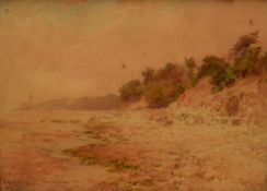 *Local Interest* Cuthbert Rigby (British 1850-1935) Watercolour, a rocky coastal scene, signed and