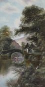 C.F Watson (British 19th/20th Century) Oil on canvas 'Near Fairy Glen, North Wales', an idyllic