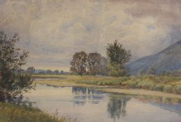 *Local Interest* J.W Oddie (British 19th Century) English School Watercolour, a Cumbrian river