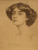After Hermann Fenner-Behmer (German 1866 - 1913) Etchings, a pair of female portrait studies, signed