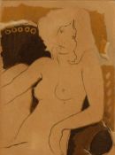 After Claude Micaud (French 20th Century) Colourised etching 'Beauche', a female life study,