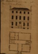 A small 19th/20th Century architectural drawing 'Mr Marston's House at Last Dereham', facade and