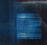 After Tim Harbridge (British 20th Century) Lithograph 'Stibumi Blue 5', a reproduction of a screen