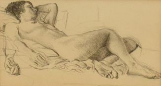 *Local Interest* Tom Dearden (British 1942-2020) Graphite on paper 'Nude Study', a sketch of a