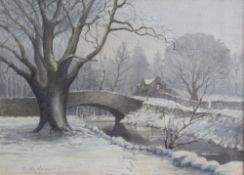*Local Interest* Donald R Mounsey (British 20th Century) Watercolour 'Ambleside in the Snow with