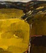 Douglas Davies R.S.W (Scottish 1946) Mixed media on paper, an abstract landscape study of a