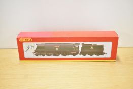 A Hornby OO gauge Super Detail Battle of Britain Class 4-6-2 locomotive and tender 605 Squadron,