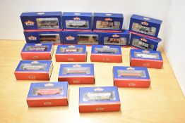 A collection of fifteen Bachmann Branch-Line OO gauge model railway wagons and rolling stock