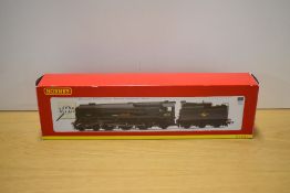 A Hornby OO gauge BR green rebuilt West Country Class 4-6-2 locomotive and tender 'Budleigh