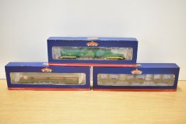 Three Bachmann Branch-Line OO gauge model railway rolling stock wagons, model numbers 38-114Z, 38-
