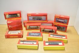 A collection of Hornby OO gauge model railway rolling stock wagons