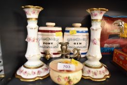 A selection of 20th-century sundry wares, to feature two Wade Royal Victoria Pottery ceramic gin and