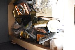 A Stuart Crystal ashtray sold along with a selection of assorted slate and marble trophy blanks