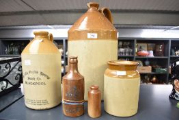 A selection of 20th-century salt-glazed stoneware, to include a large Doulton Lambeth two-tone