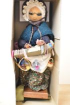 Pedlar Doll, Traditionally Dressed Woman Selling Her Wares, height including base 35cm, in