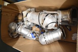 A selection of vintage Par Can stage lights, including Pulsar PAR 36, and DTS MOD P/30 CAN (100W