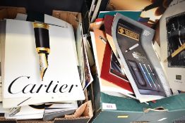 Two boxes of Writing equipment ephemera including advertising, catalogues and trade magazines