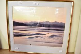 *Local Interest* David Briggs (British Contemporary) Lithograph 'Leven Estuary', a coastal sunset at