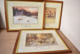 After Joseph Farquharson (Scottish 1846-1935) A collection of three lithographs 'Midwinter