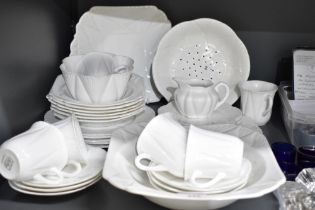 A 20th-century Shelley fine bone china part dinner service, to feature delicate petal-formed