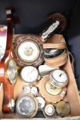 A vintage banjo style barometer old along with a more modern barometer sold along with a selection
