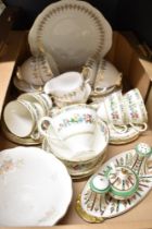 A selection of 20th-century bone china tableware, to include a quantity of Ridgeway Potteries 'Queen