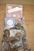 A collection of pre-decimal coins and commemorative crowns including a set of 1967 coins in a