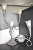 A pair of late 20th-century Contessa Furnishings Limited two-light lights, to feature a table lamp